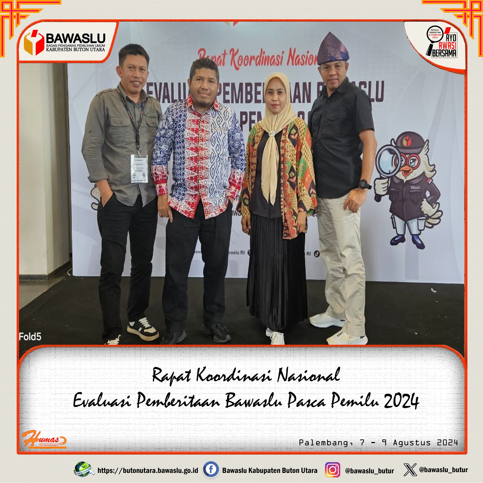 Saat Mengikuti Rakornas Pemberitaan Bawaslu Pasca Pemilu 2024